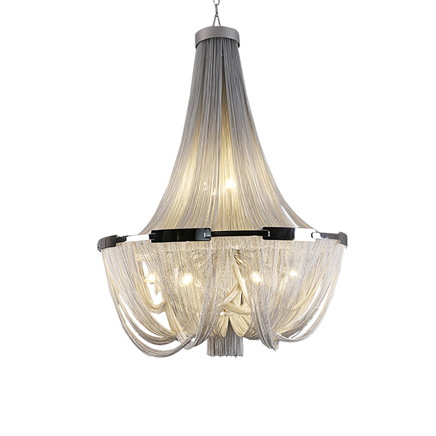 Tassel Aluminum Chain Chandelier - Adjustable Height, Modern Design