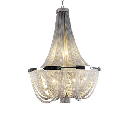 Tassel Aluminum Chain Chandelier - Adjustable Height, Modern Design