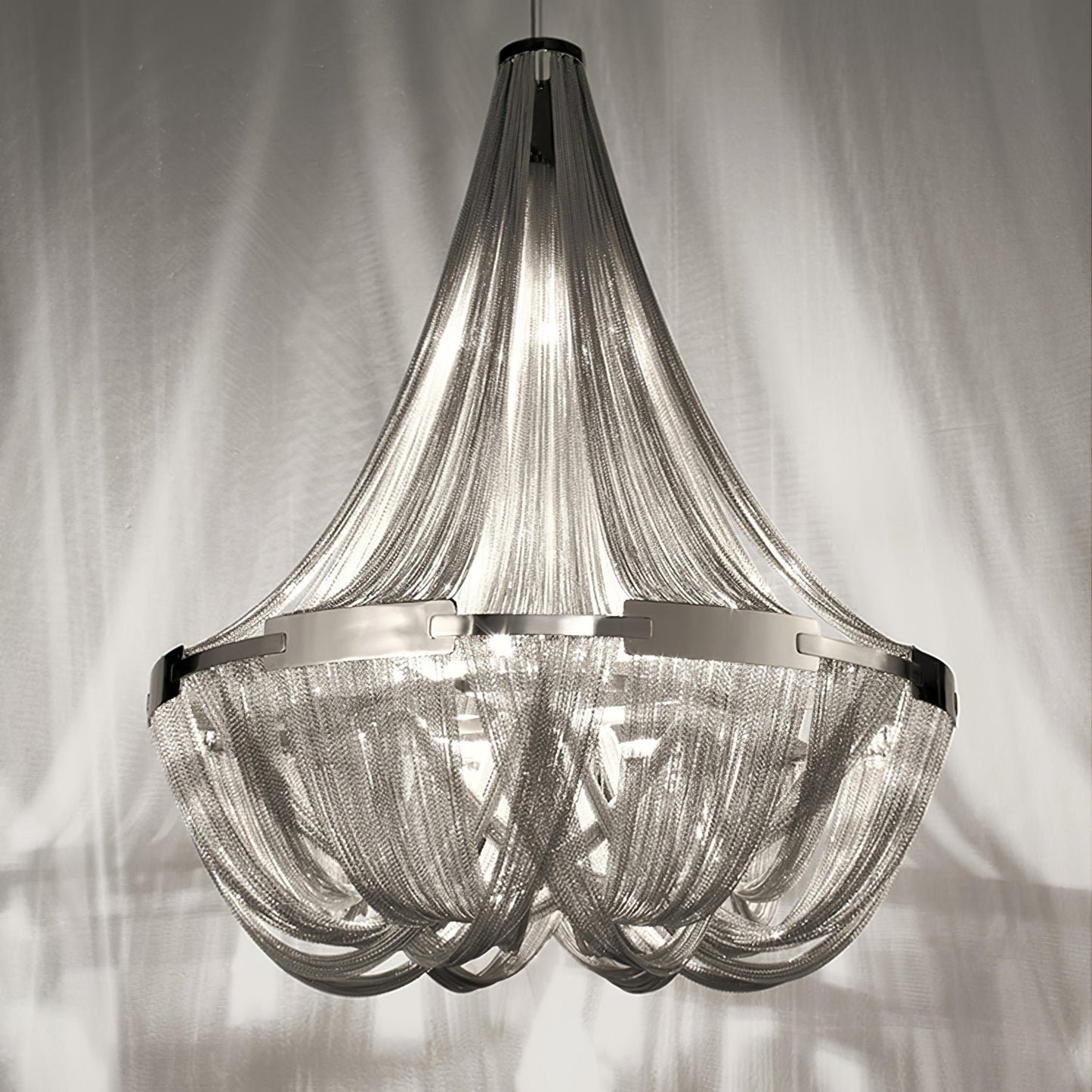 Tassel Aluminum Chain Chandelier - Adjustable Height, Modern Design