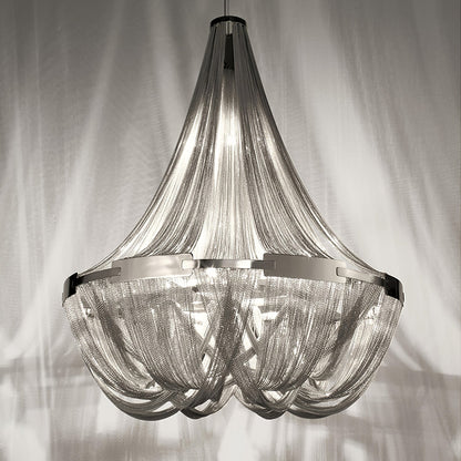 Tassel Aluminum Chain Chandelier - Adjustable Height, Modern Design
