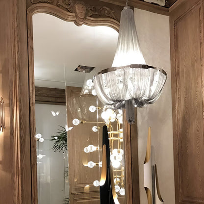 Tassel Aluminum Chain Chandelier - Adjustable Height, Modern Design