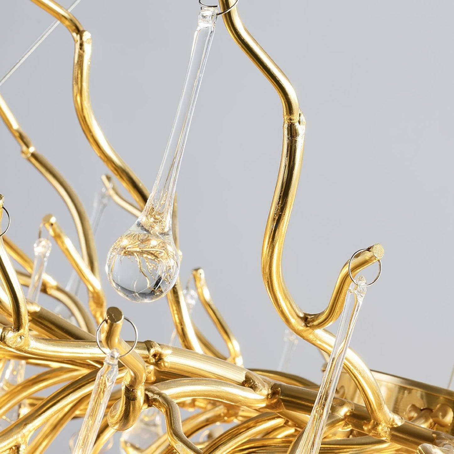 Elegant Teardrop Crystal Chandelier - Adjustable Height & Dimmable Lig