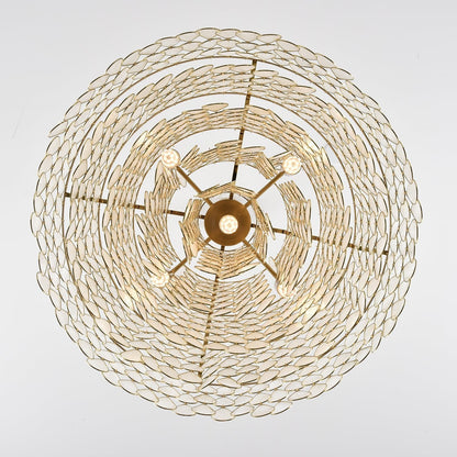 Elegant Teardrop Shell Chandelier - Dimmable, Adjustable Height