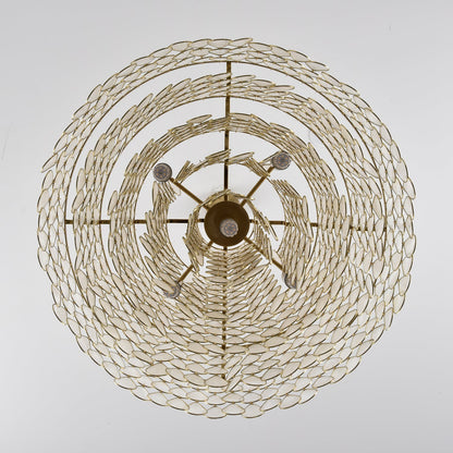 Elegant Teardrop Shell Chandelier - Dimmable, Adjustable Height