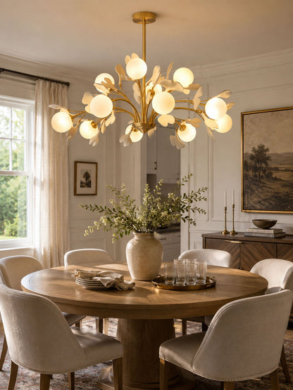 Thalassa Gingko Chandelier - Elegant Design with Adjustable Lighting