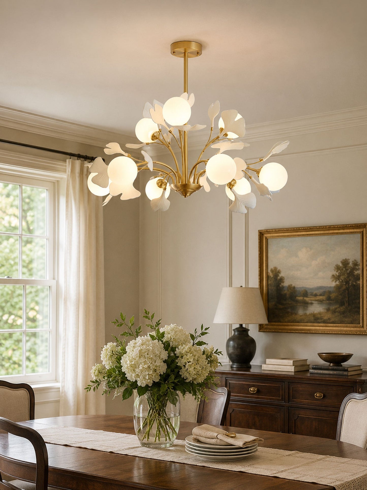 Thalassa Gingko Chandelier - Elegant Design with Adjustable Lighting