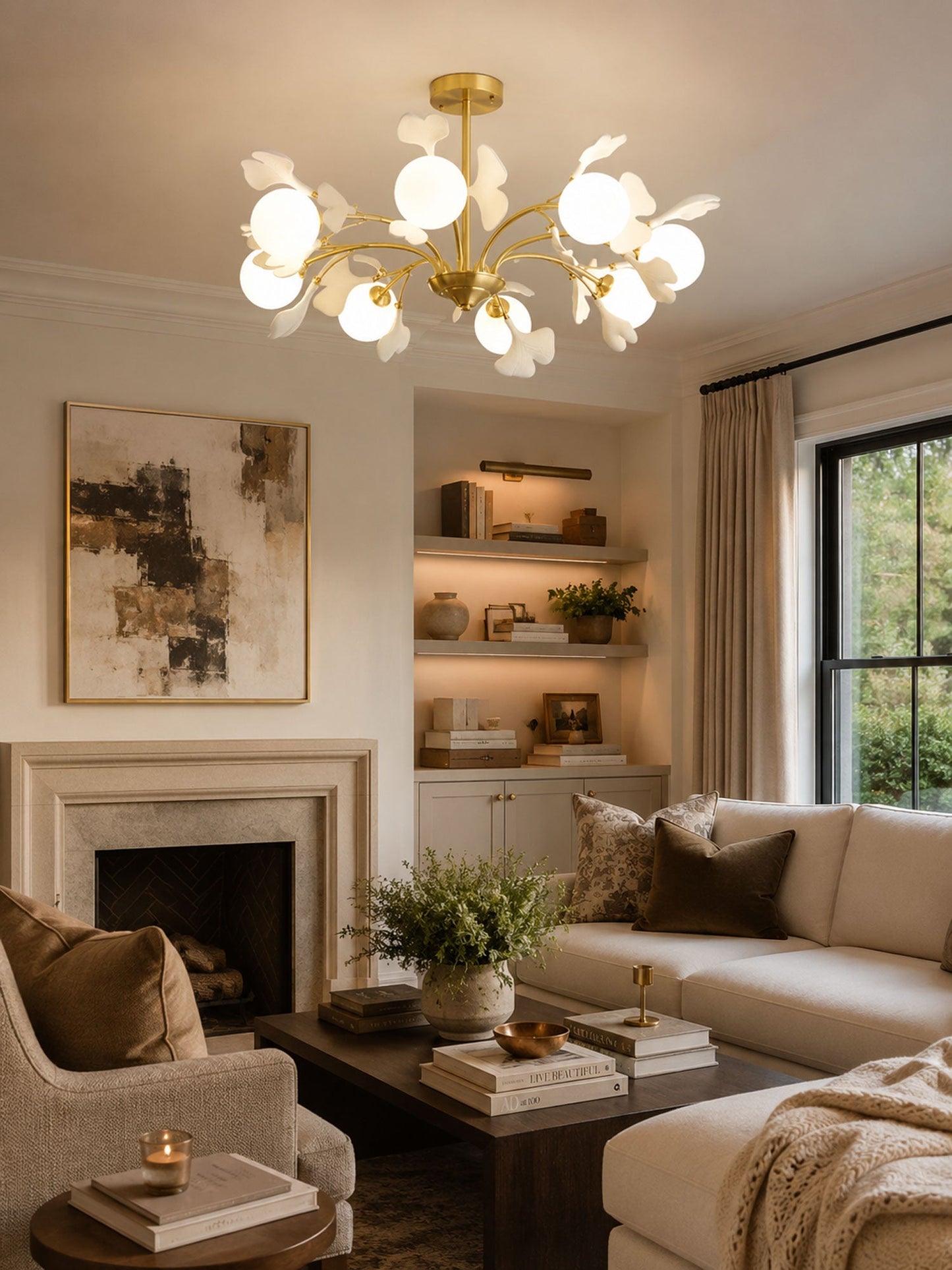 Thalassa Gingko Chandelier - Elegant Design with Adjustable Lighting