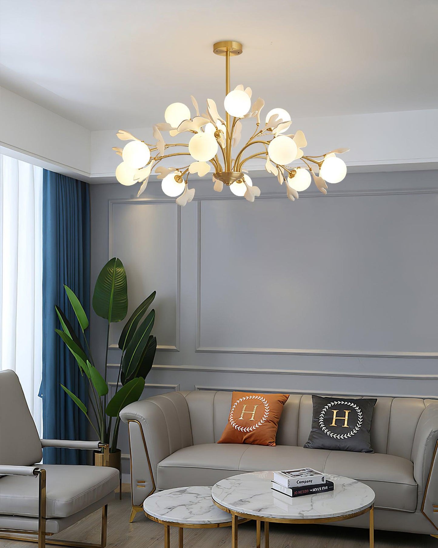 Thalassa Gingko Chandelier - Elegant Design with Adjustable Lighting