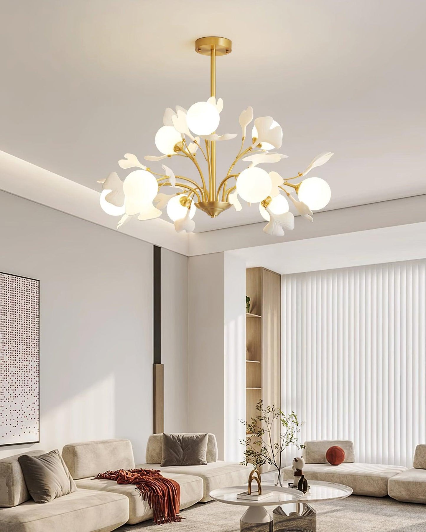 Thalassa Gingko Chandelier - Elegant Design with Adjustable Lighting