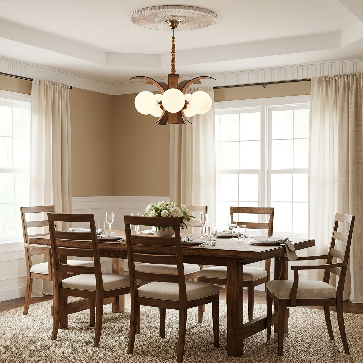 Thalina Grove Crystal Chandelier - Elegant Design & Adjustable Height