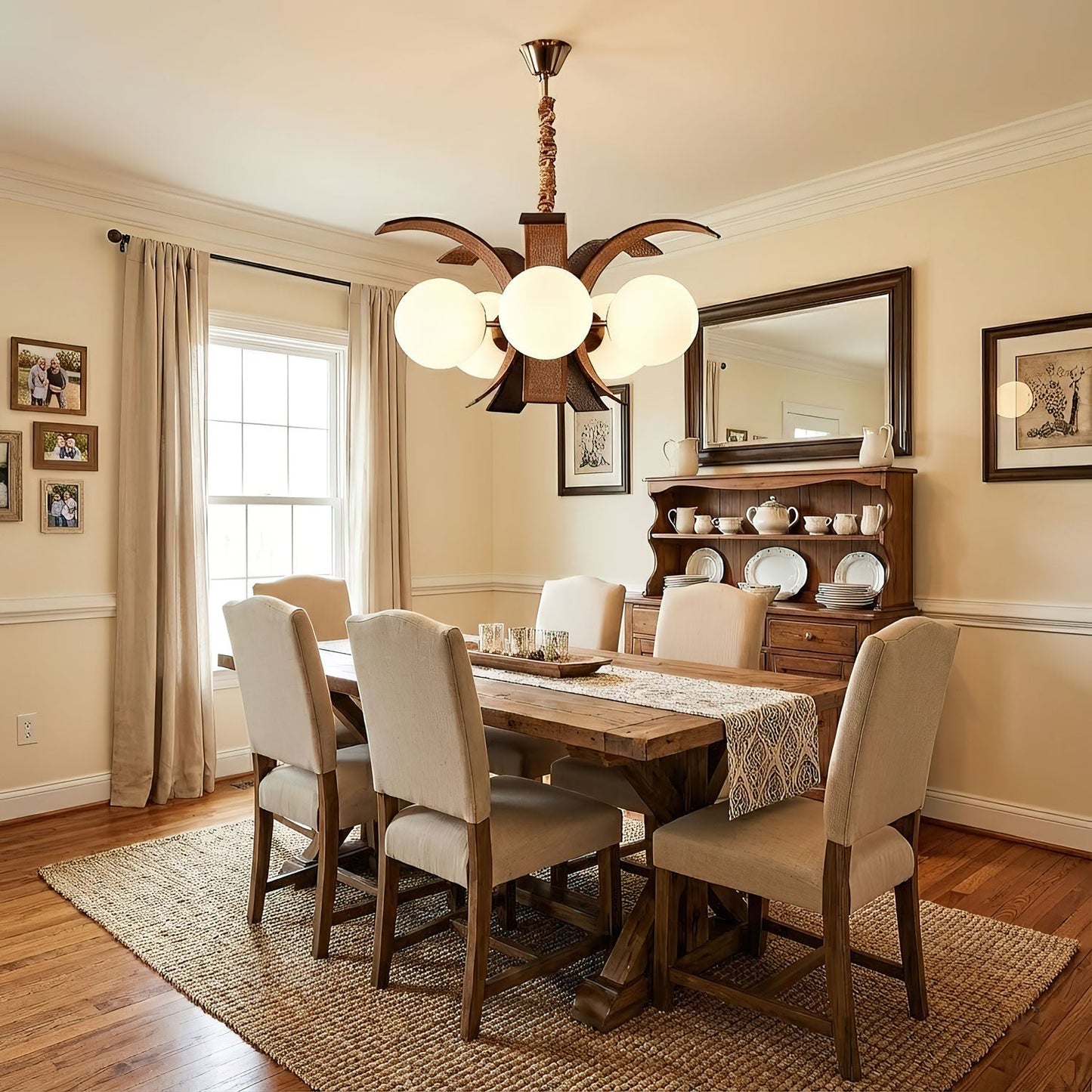 Thalina Grove Crystal Chandelier - Elegant Design & Adjustable Height