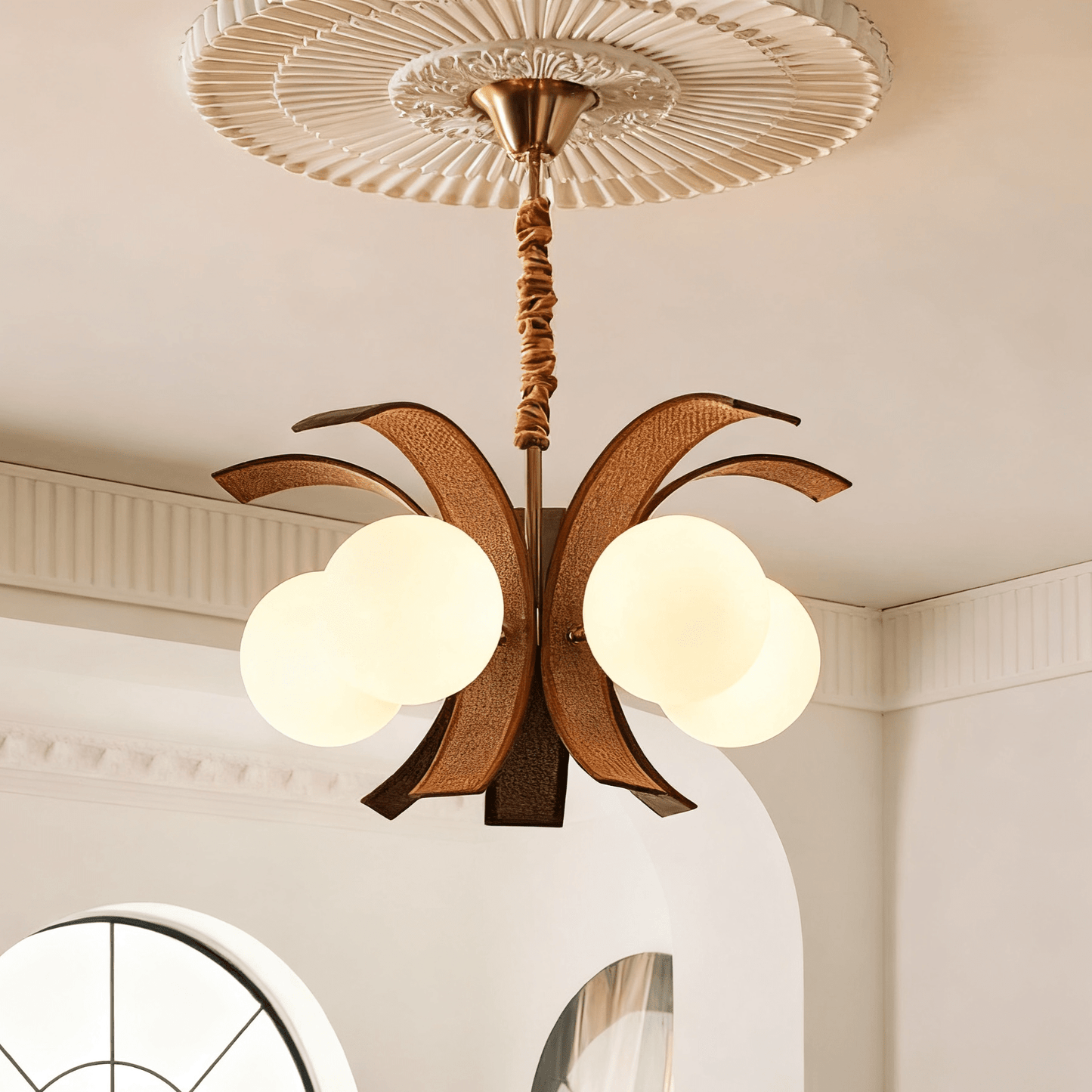 Thalina Grove Crystal Chandelier - Elegant Design & Adjustable Height