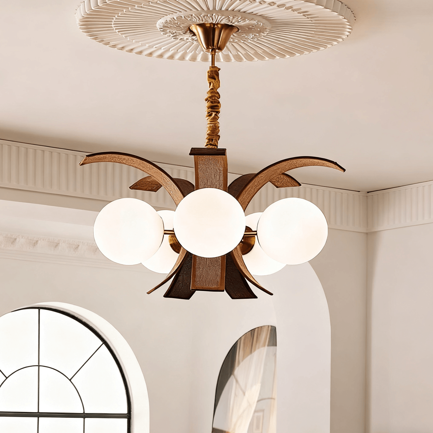 Thalina Grove Crystal Chandelier - Elegant Design & Adjustable Height