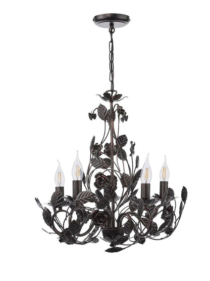 Rosaio Wrought Iron Chandelier - Elegant Design with Adjustable Height