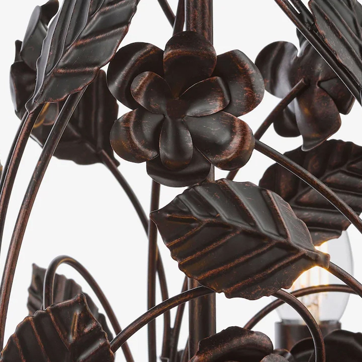 Rosaio Wrought Iron Chandelier - Elegant Design with Adjustable Height