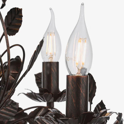 Rosaio Wrought Iron Chandelier - Elegant Design with Adjustable Height