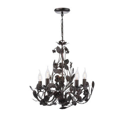 Rosaio Wrought Iron Chandelier - Elegant Design with Adjustable Height