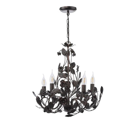 Rosaio Wrought Iron Chandelier - Elegant Design with Adjustable Height