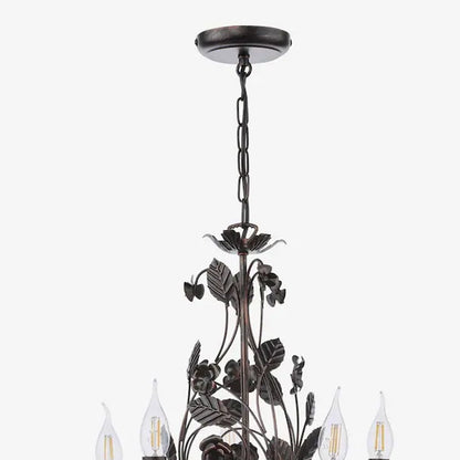 Rosaio Wrought Iron Chandelier - Elegant Design with Adjustable Height