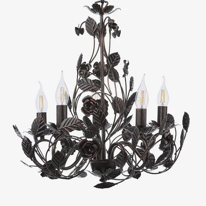 Rosaio Wrought Iron Chandelier - Elegant Design with Adjustable Height
