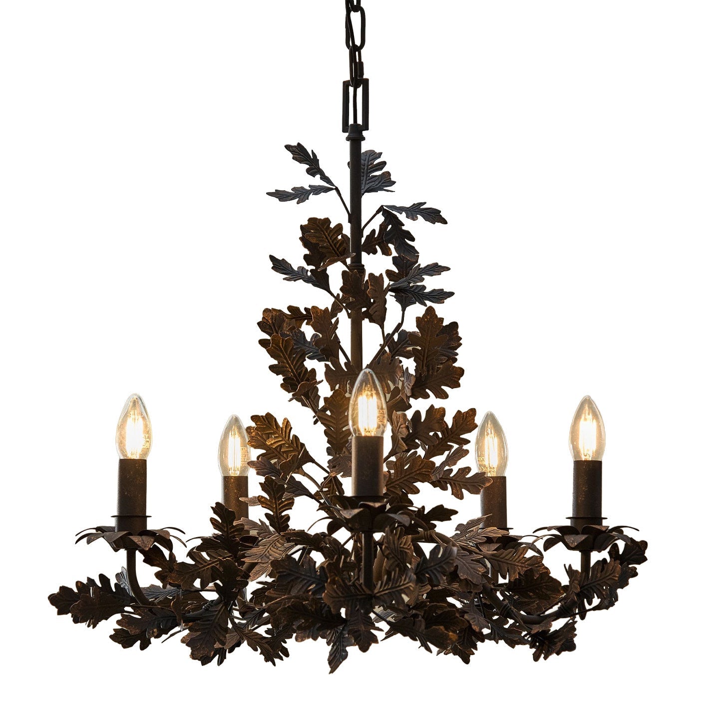 Thicket Oak Leaf Chandelier - Elegant Design with Adjustable Height &