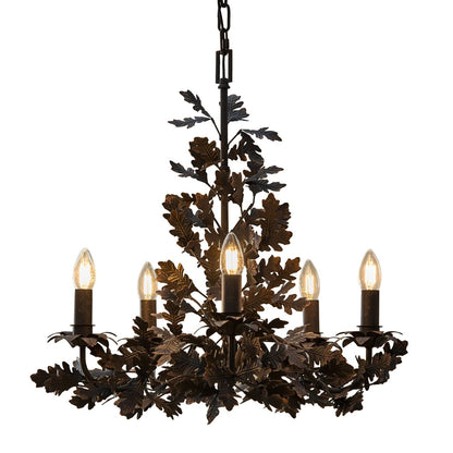 Thicket Oak Leaf Chandelier - Elegant Design with Adjustable Height &
