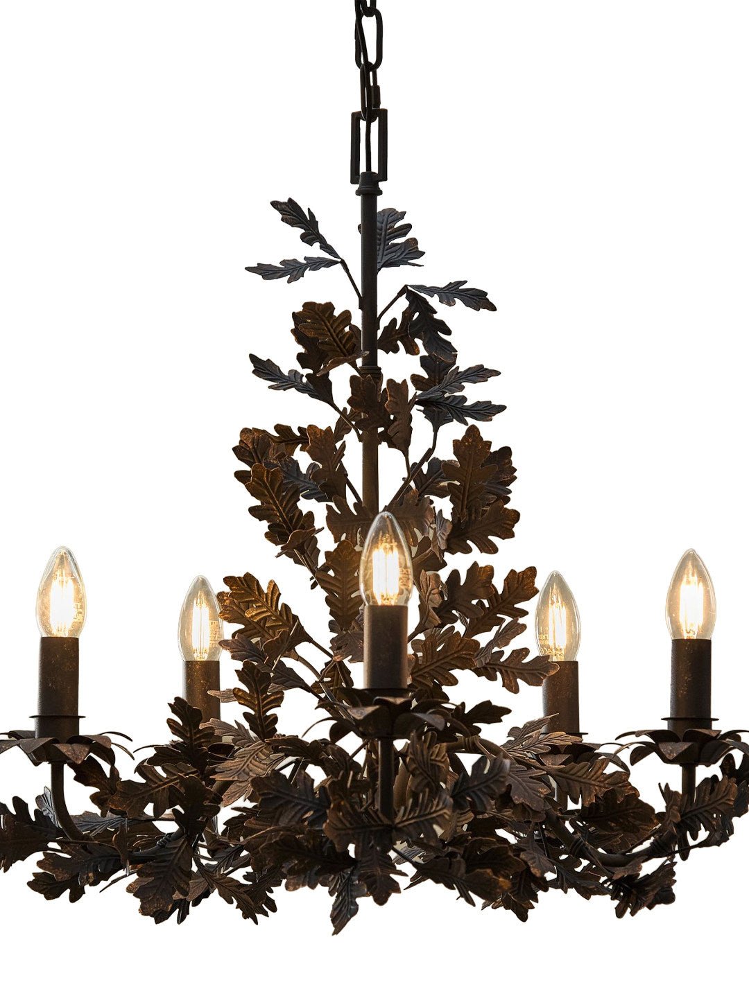 Thicket Oak Leaf Chandelier - Elegant Design with Adjustable Height &