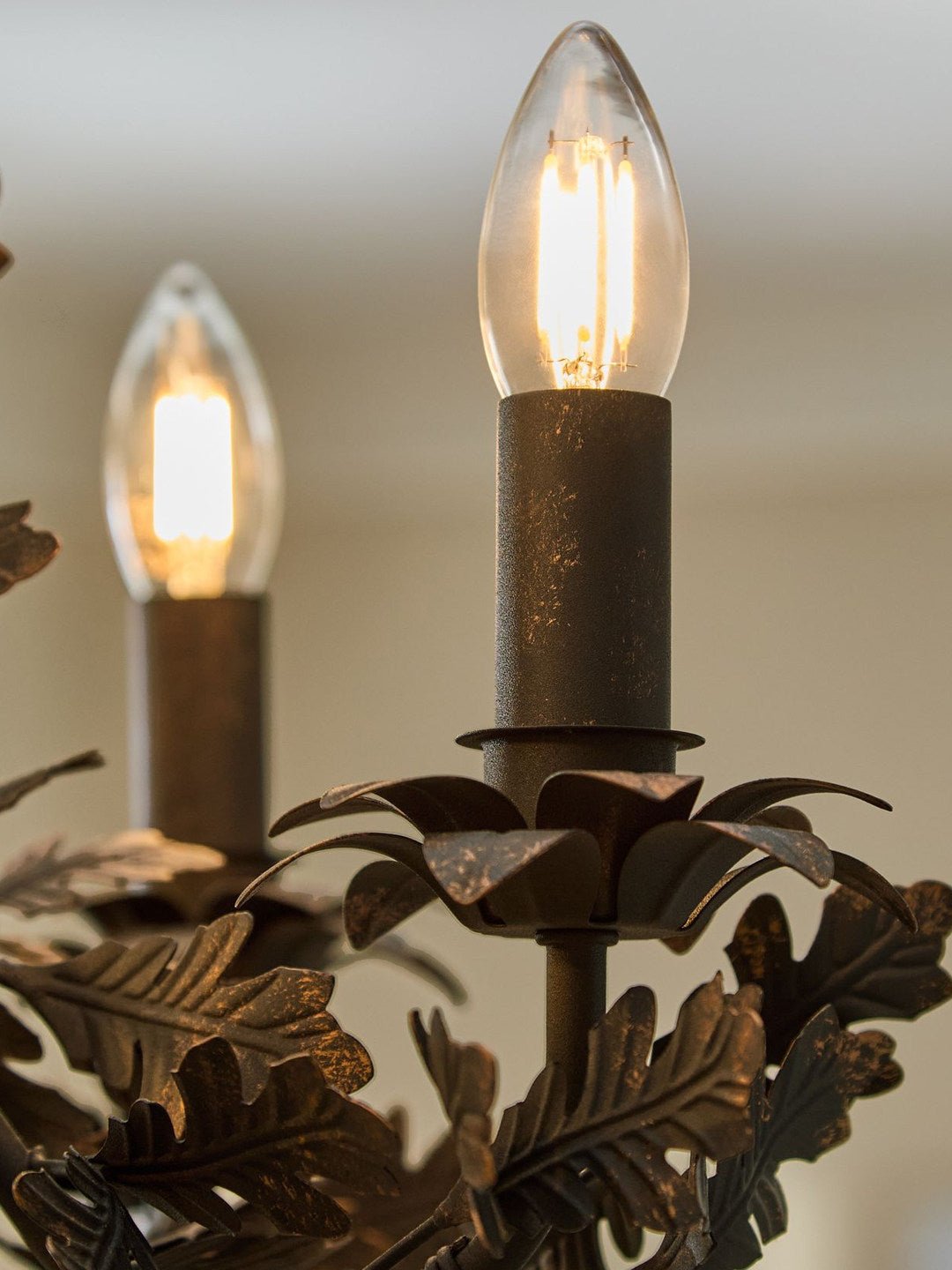 Thicket Oak Leaf Chandelier - Elegant Design with Adjustable Height &