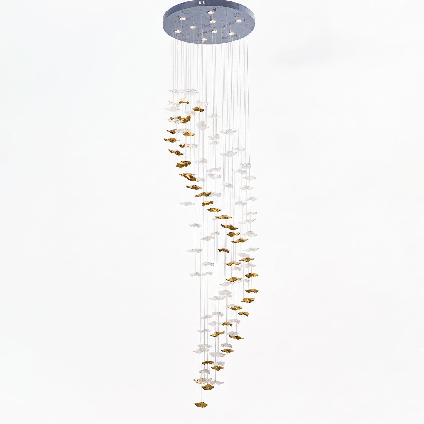 Tidal Stair Chandelier - Elegant Design with Adjustable Height & LED L