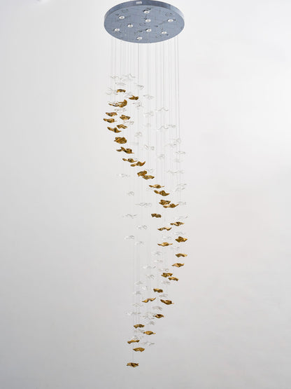 Tidal Stair Chandelier - Elegant Design with Adjustable Height & LED L