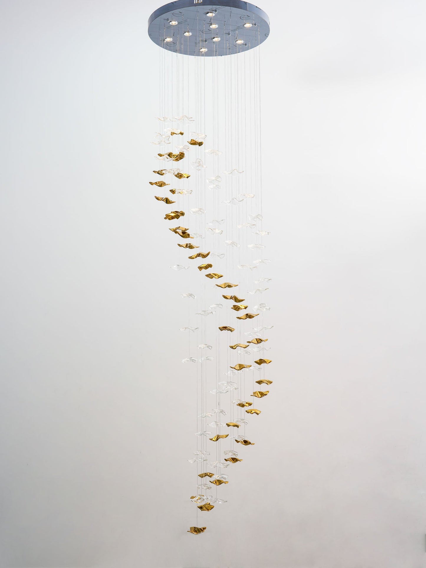 Tidal Stair Chandelier - Elegant Design with Adjustable Height & LED L