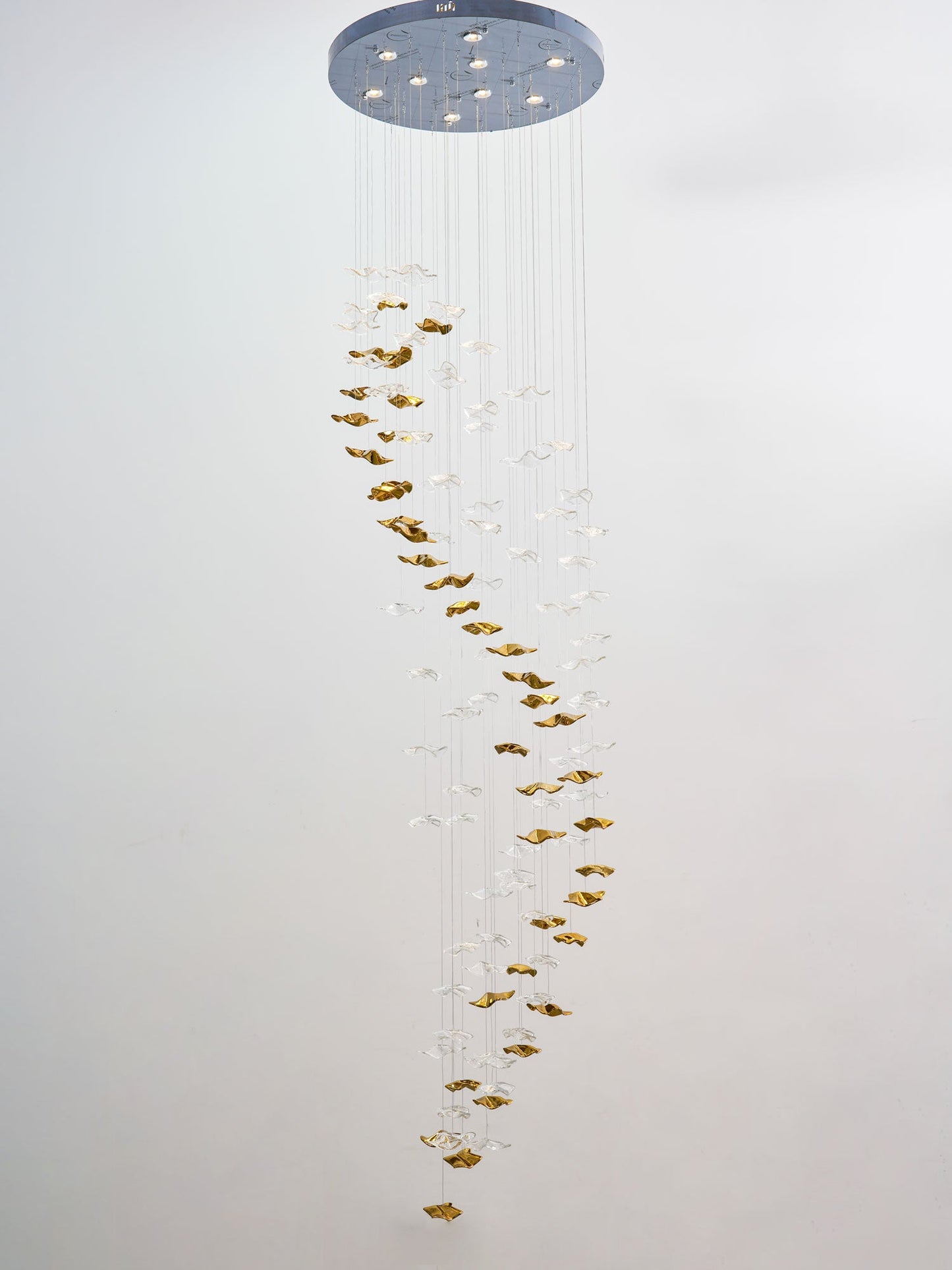 Tidal Stair Chandelier - Elegant Design with Adjustable Height & LED L