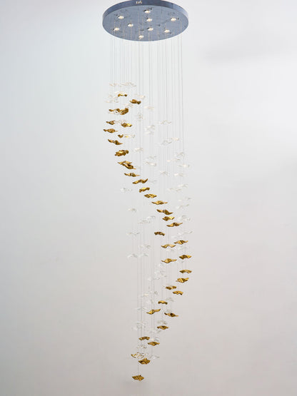 Tidal Stair Chandelier - Elegant Design with Adjustable Height & LED L