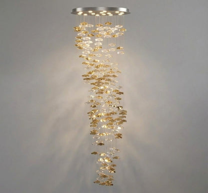 Tidal Stair Chandelier - Elegant Design with Adjustable Height & LED L
