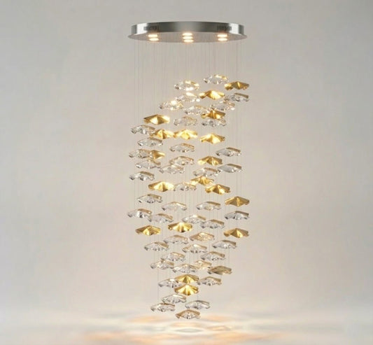 Tidal Stair Chandelier - Elegant Design with Adjustable Height & LED L