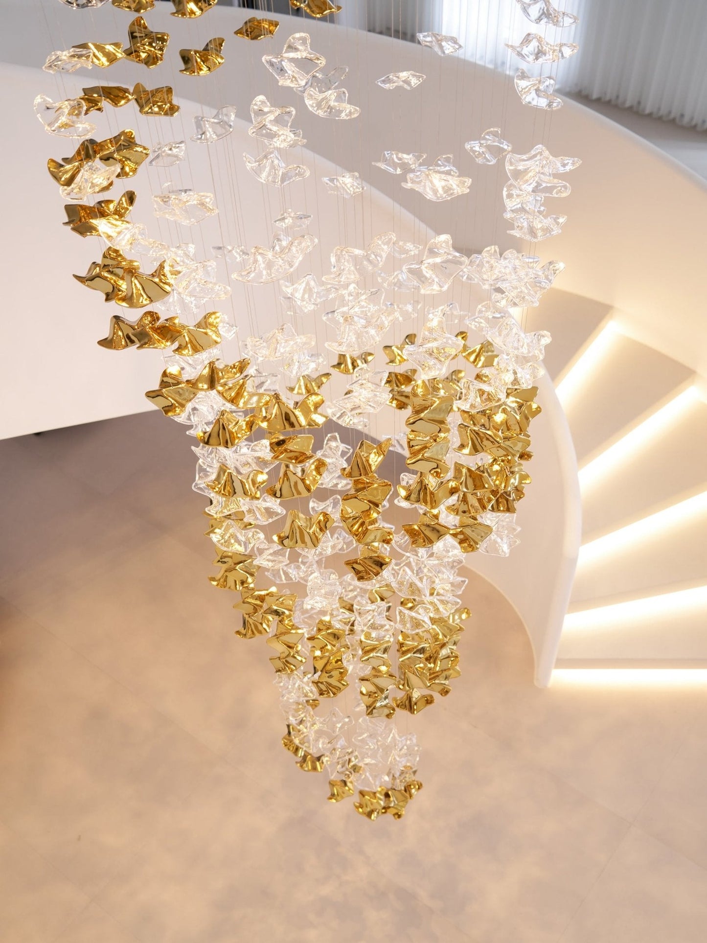 Tidal Art Glass Pendant Lamp - Handcrafted, Adjustable Brightness