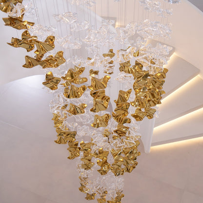 Tidal Stair Chandelier - Elegant Design with Adjustable Height & LED L