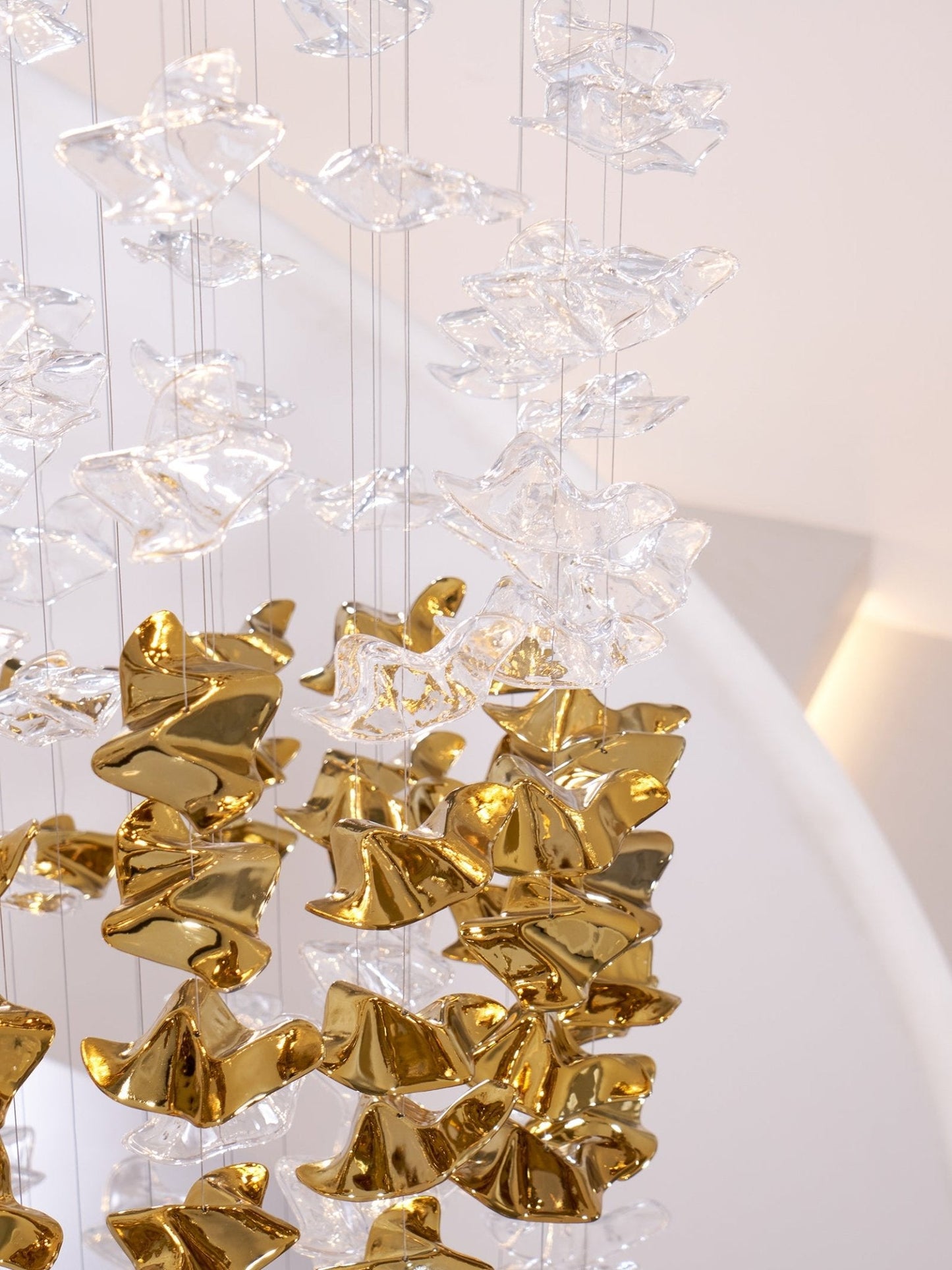 Tidal Art Glass Chandelier - Elegant Design with Dimmable LED Lights