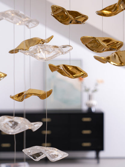 Tidal Stair Chandelier - Elegant Design with Adjustable Height & LED L