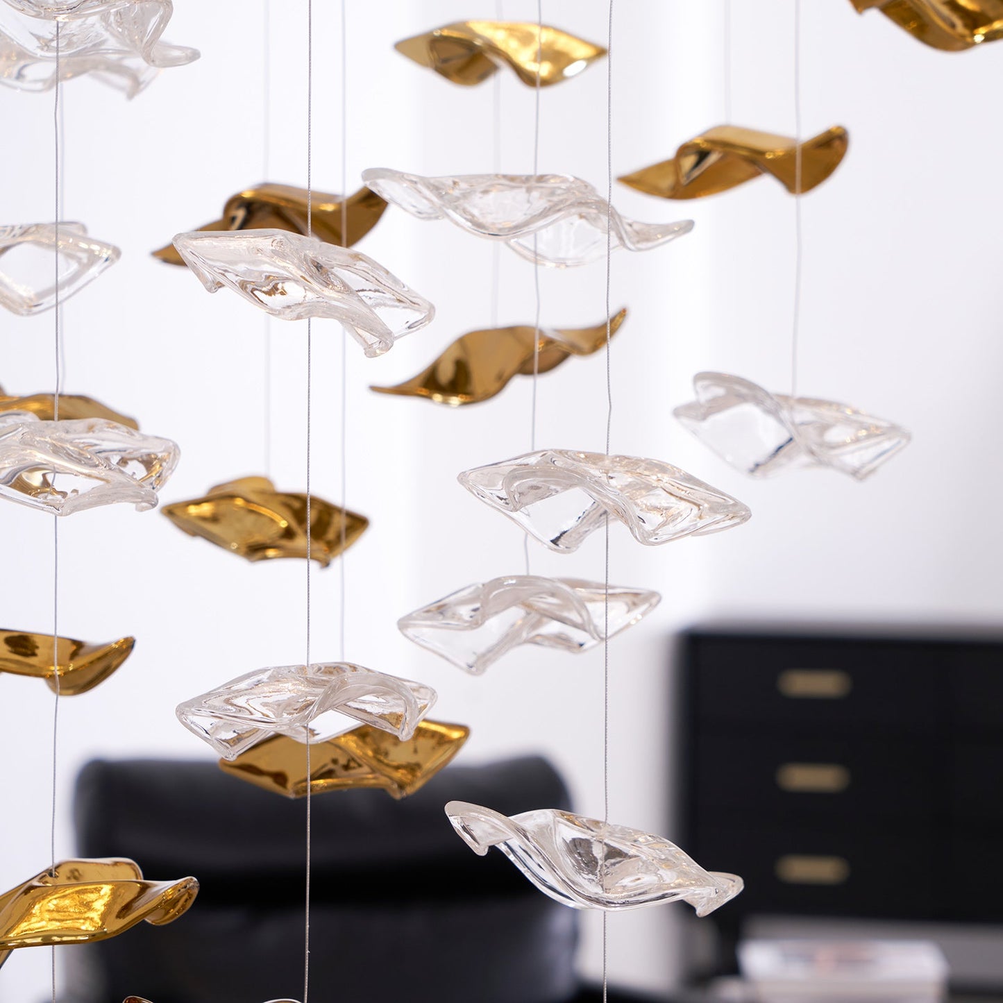 Tidal Art Glass Pendant Lamp - Handcrafted, Adjustable Brightness