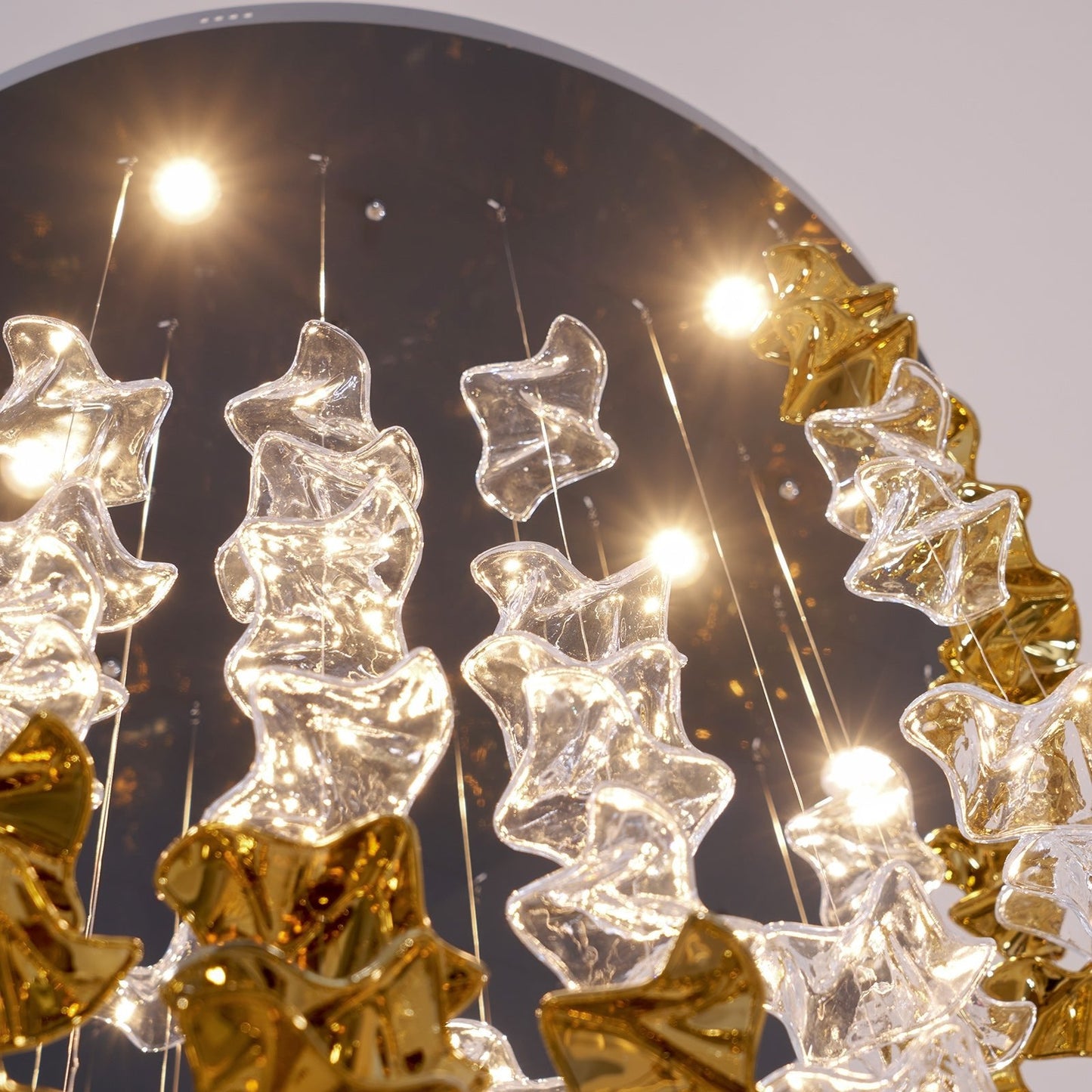 Tidal Art Glass Chandelier - Elegant Design with Dimmable LED Lights