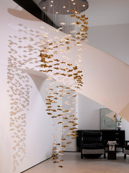 Tidal Stair Chandelier - Elegant Design with Adjustable Height & LED L
