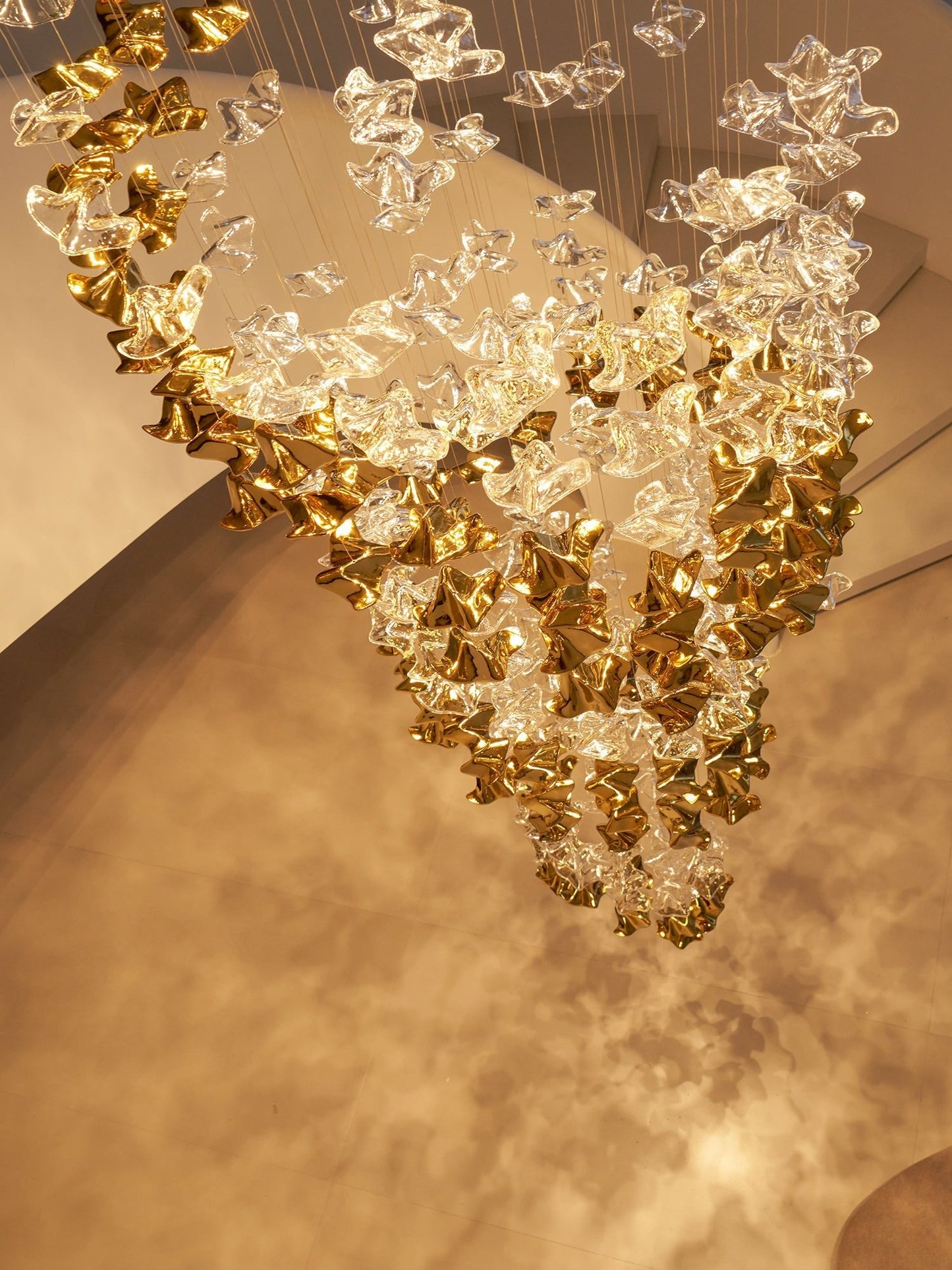 Tidal Art Glass Pendant Lamp - Handcrafted, Adjustable Brightness