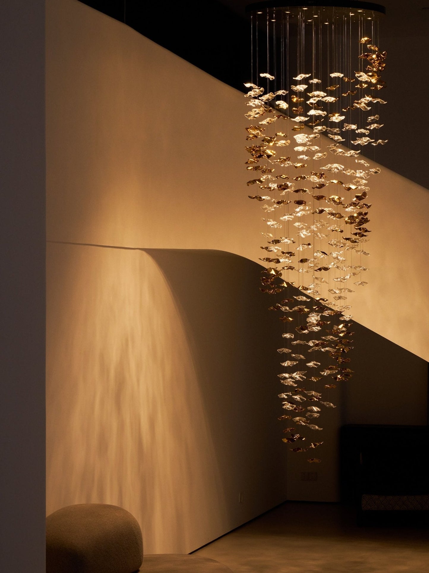 Tidal Art Glass Pendant Lamp - Handcrafted, Adjustable Brightness