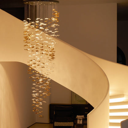 Tidal Art Glass Pendant Lamp - Handcrafted, Adjustable Brightness