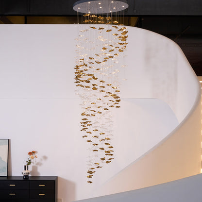 Tidal Art Glass Pendant Lamp - Handcrafted, Adjustable Brightness