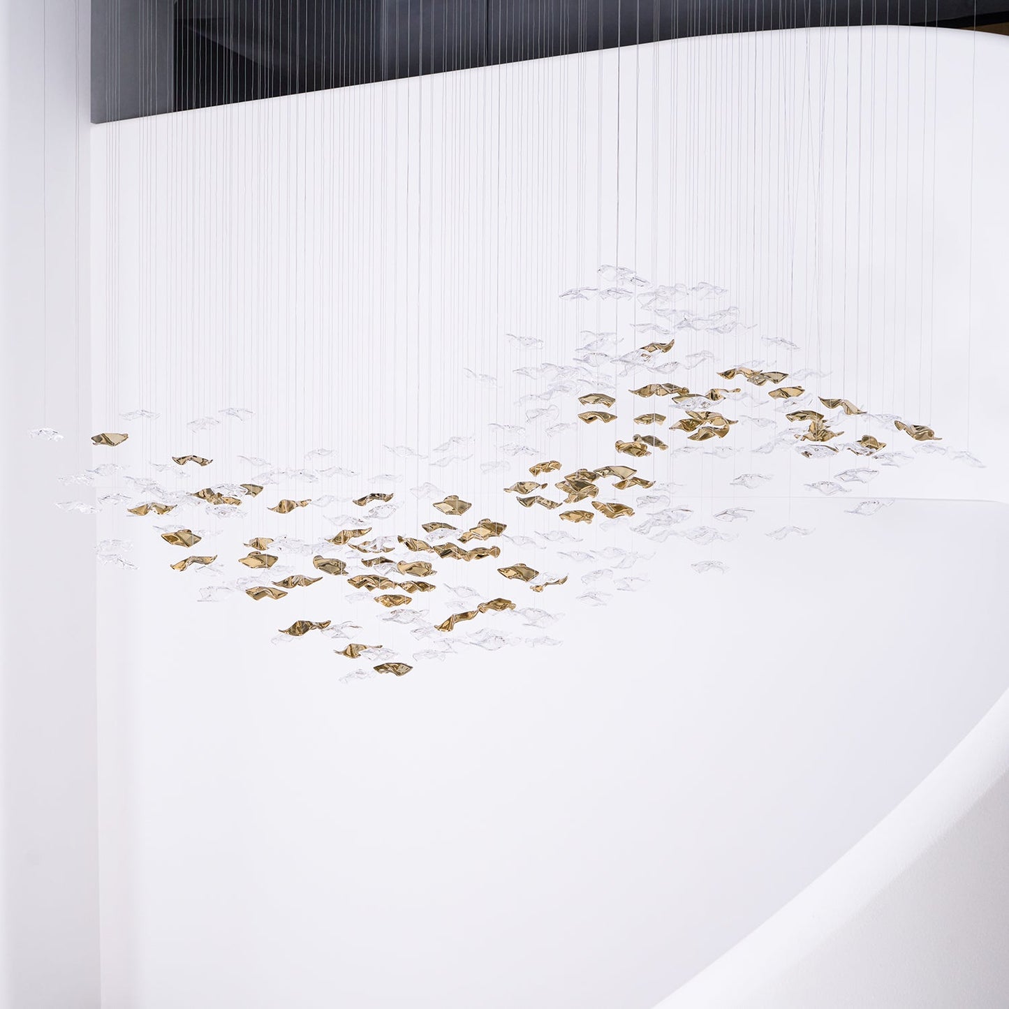 Tidal Art Glass Chandelier - Elegant Design with Dimmable LED Lights