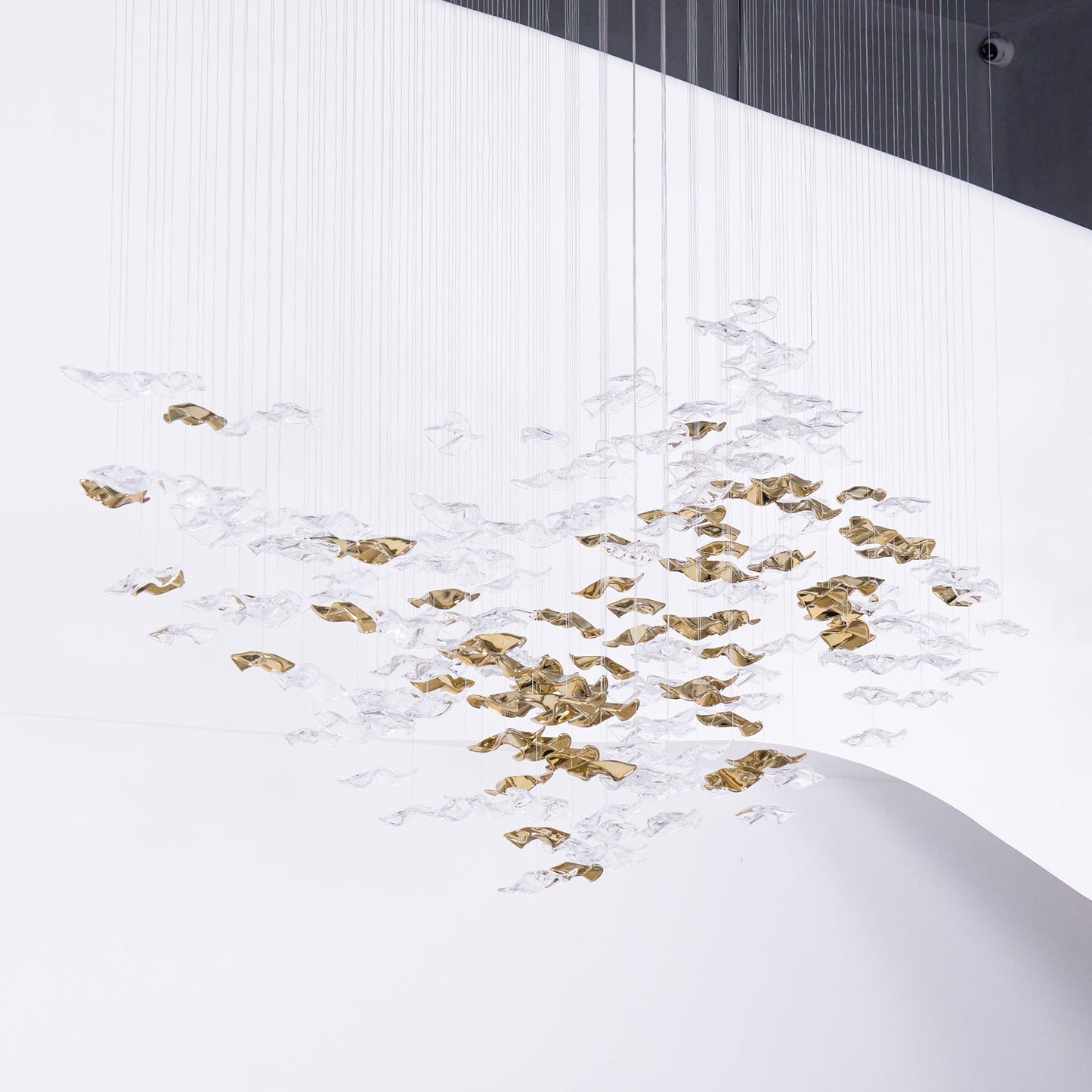 Tidal Art Glass Chandelier - Elegant Design with Dimmable LED Lights