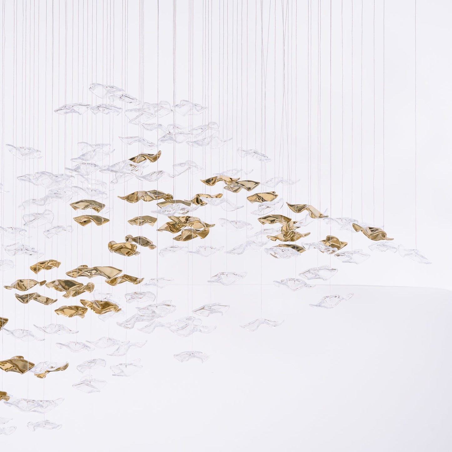Tidal Art Glass Chandelier - Elegant Design with Dimmable LED Lights