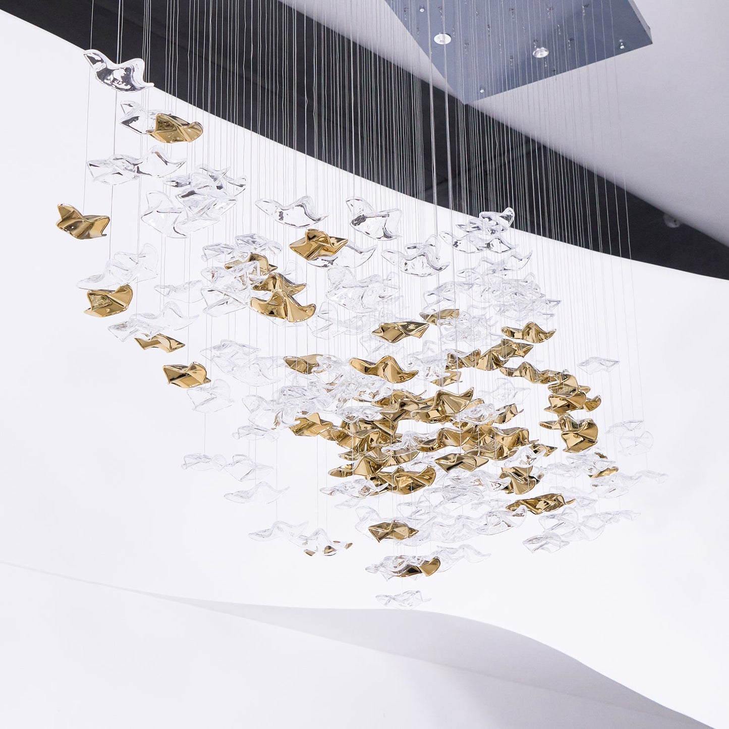 Tidal Art Glass Pendant Lamp - Handcrafted, Adjustable Brightness
